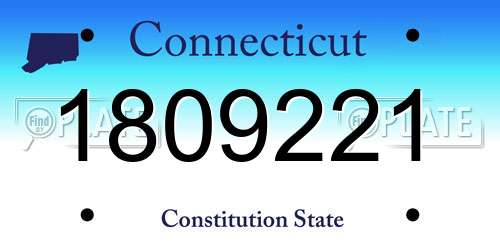 1809221 Connecticut License Plate