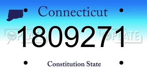 1809271 Connecticut License Plate