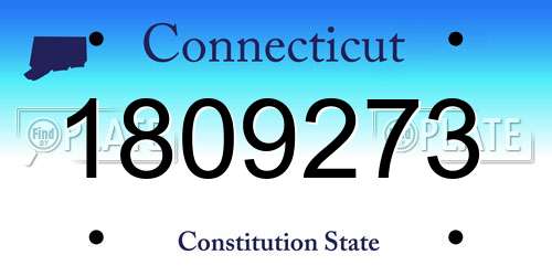 1809273 Connecticut License Plate