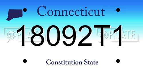 18092T1 Connecticut License Plate
