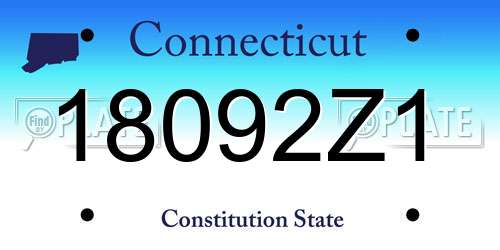 18092Z1 Connecticut License Plate