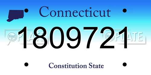 1809721 Connecticut License Plate