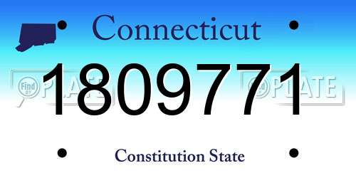 1809771 Connecticut License Plate