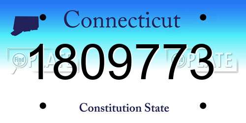 1809773 Connecticut License Plate