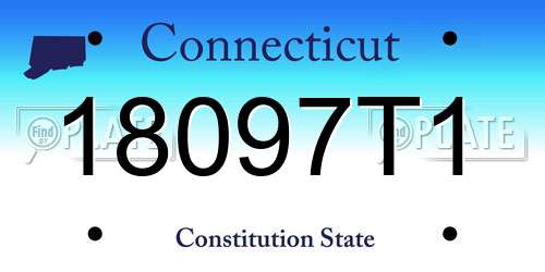 18097T1 Connecticut License Plate