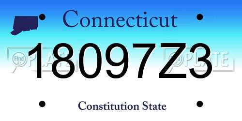 18097Z3 Connecticut License Plate