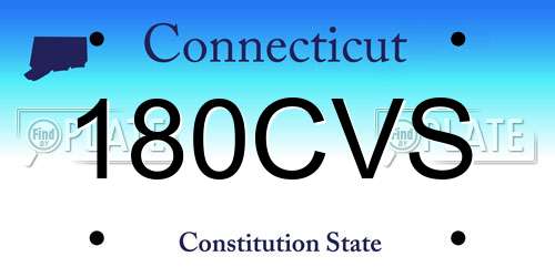 180CVS Connecticut License Plate