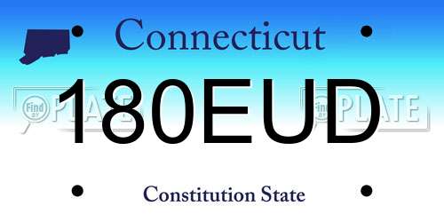 180EUD Connecticut License Plate