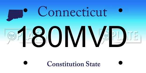 180MVD Connecticut License Plate