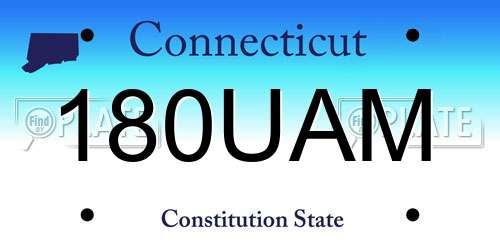 180UAM Connecticut License Plate