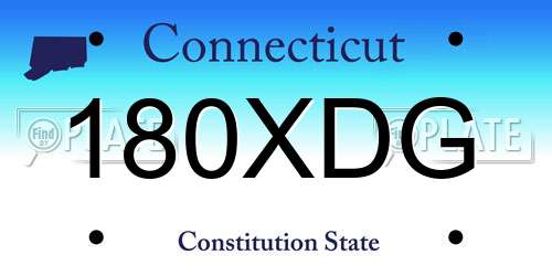 180XDG Connecticut License Plate