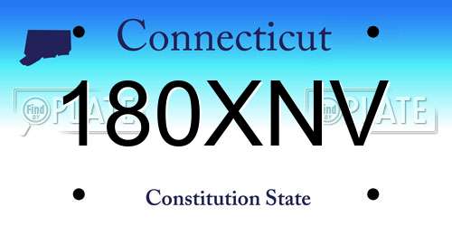 180XNV Connecticut License Plate