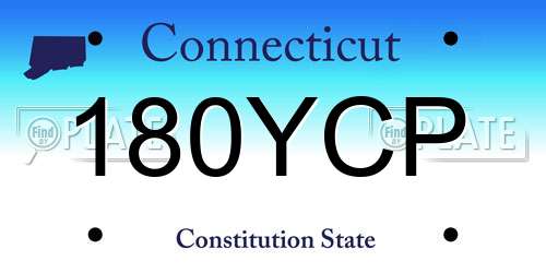 180YCP Connecticut License Plate