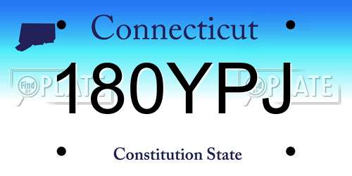 180YPJ Connecticut License Plate