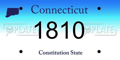 1810 Connecticut License Plate