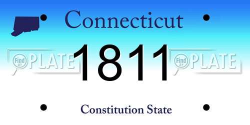 1811 Connecticut License Plate