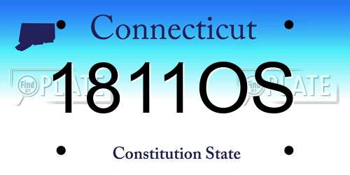 1811OS Connecticut License Plate
