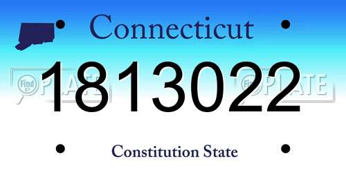 1813022 Connecticut License Plate