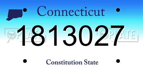 1813027 Connecticut License Plate