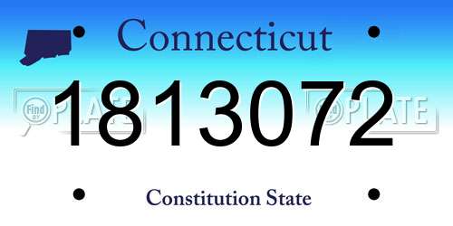 1813072 Connecticut License Plate