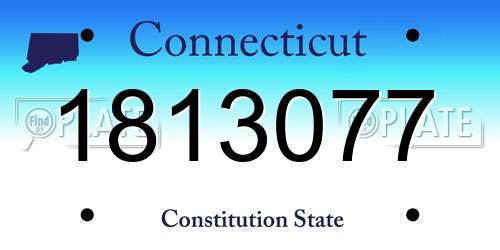 1813077 Connecticut License Plate