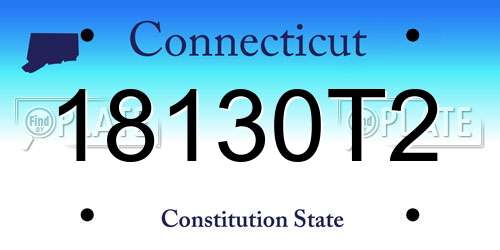 18130T2 Connecticut License Plate