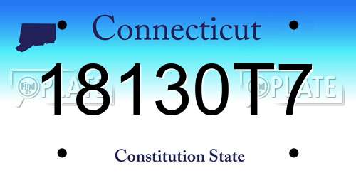 18130T7 Connecticut License Plate