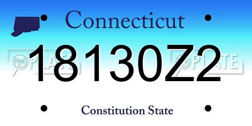 18130Z2 Connecticut License Plate