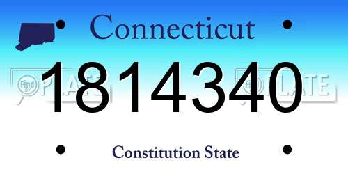 1814340 Connecticut License Plate