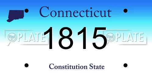 1815 Connecticut License Plate
