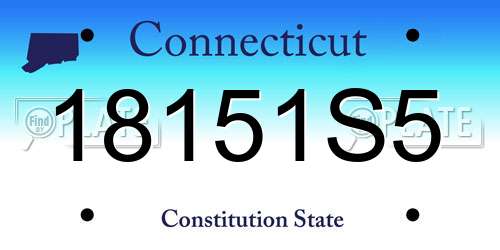 18151S5 Connecticut License Plate