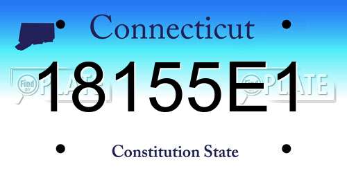 18155E1 Connecticut License Plate