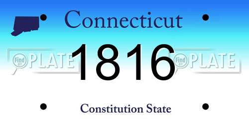 1816 Connecticut License Plate