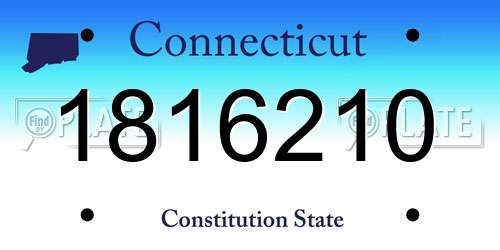 1816210 Connecticut License Plate