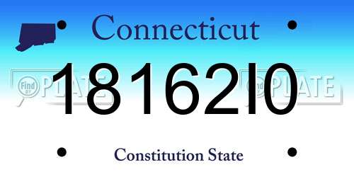 18162I0 Connecticut License Plate