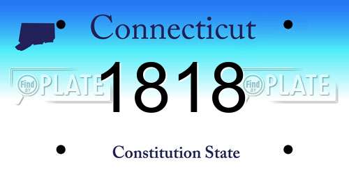 1818 Connecticut License Plate