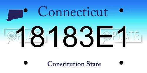 18183E1 Connecticut License Plate