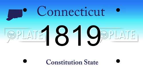 1819 Connecticut License Plate