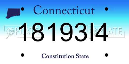 18193I4 Connecticut License Plate