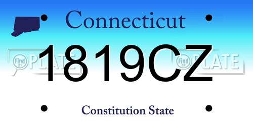 1819CZ Connecticut License Plate