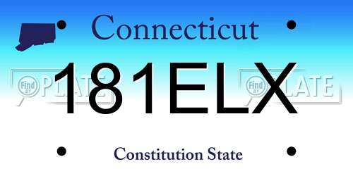 181ELX Connecticut License Plate