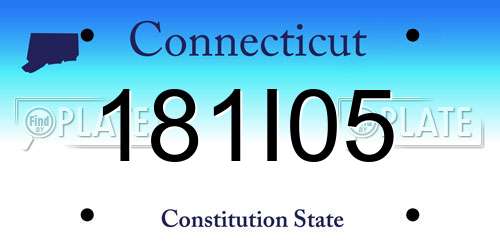 181I05 Connecticut License Plate