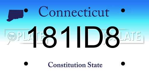 181ID8 Connecticut License Plate