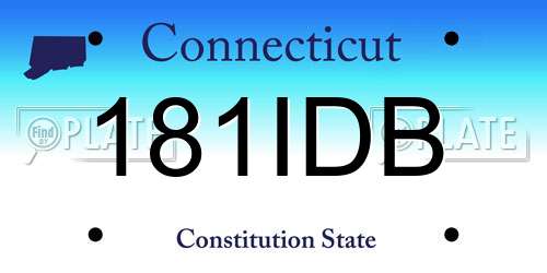 181IDB Connecticut License Plate