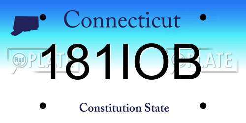 181IOB Connecticut License Plate
