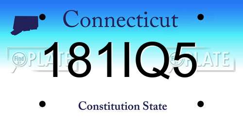 181IQ5 Connecticut License Plate