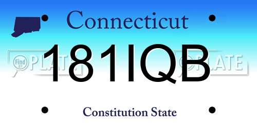 181IQB Connecticut License Plate