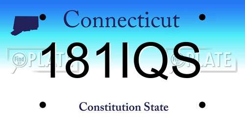 181IQS Connecticut License Plate