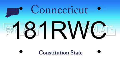 181RWC Connecticut License Plate