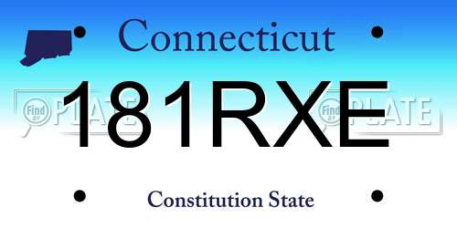 181RXE Connecticut License Plate